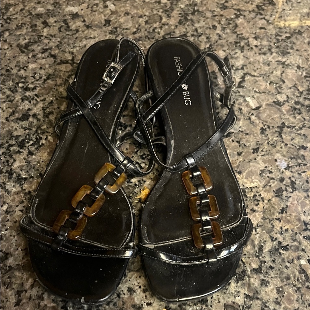 Fashion Bug Black Sandals 8